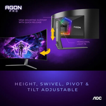 AOC AGON PRO AG456UCZD 45" OLED UltraWide QHD 240Hz FreeSync Premium USB-C Curvo