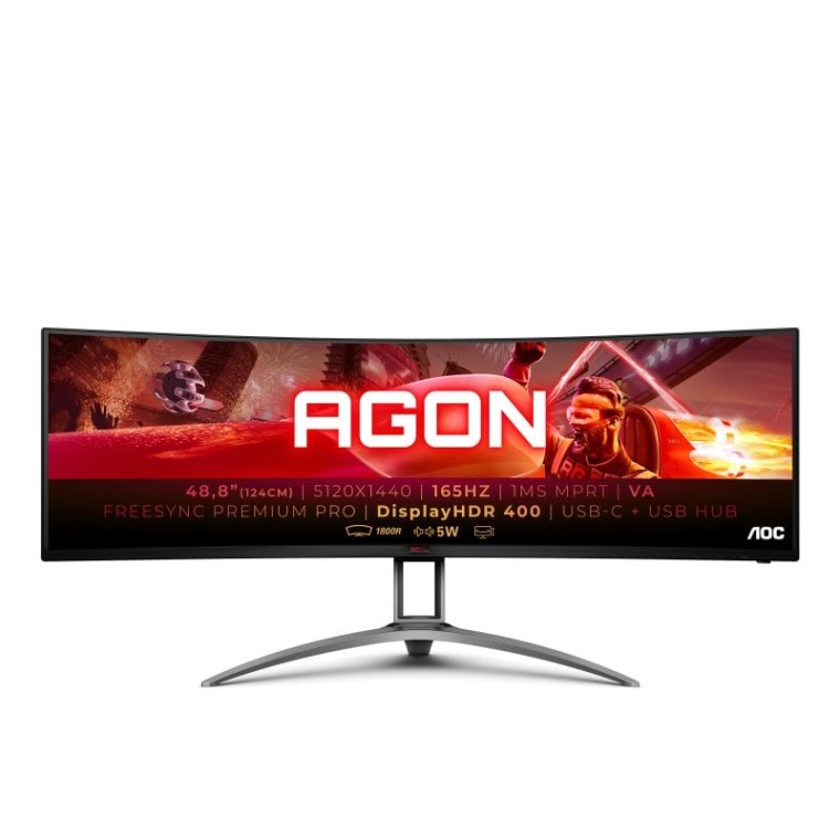 AOC AG493UCX2 48.8" LED Dual QHD 165Hz USB-C FreeSync Premium Pro Curva