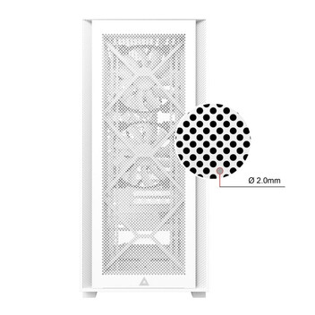 Torre PC Montech AIR 1000 LITE Cristal Templado USB 3.2 Blanca