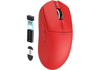 Ratón Ajazz inalámbrico 26000 DPI ultraligero 59g sensor óptico 6 botones rojo