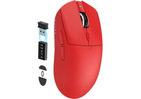 Ratón Ajazz inalámbrico 26000 DPI ultraligero 59 g 6 botones programables rojo