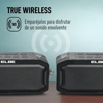 Elbe ALT-G15-TWS Altavoz Portátil Bluetooth Resistente al Agua 5W Gris Elbe ALT-G15-TWS Altavoz Portátil Bluetooth Resistente al Agua 5W Gris