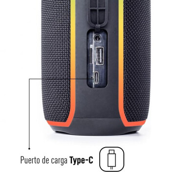 Elbe ALT-N12-TWS Altavoz Portátil Bluetooth Resistente al Agua 20W RGB Negro Elbe ALT-N12-TWS Altavoz Portátil Bluetooth Resistente al Agua 20W RGB Negro