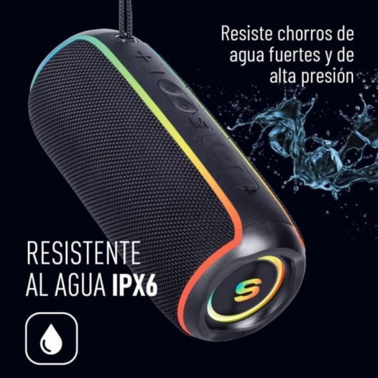 Elbe ALT-N12-TWS Altavoz Portátil Bluetooth Resistente al Agua 20W RGB Negro