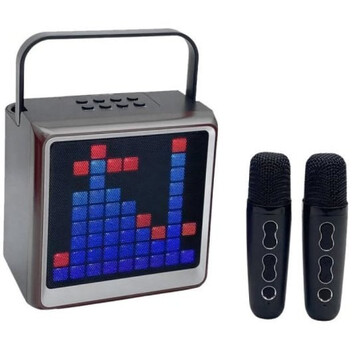 Klack Altavoz Karaoke Bluetooth Portátil con Leds RGB Negro Klack Altavoz Karaoke Bluetooth Portátil con Leds RGB Negro
