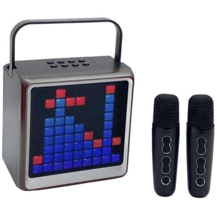 Klack Altavoz Karaoke Bluetooth Portátil con Leds RGB Negro