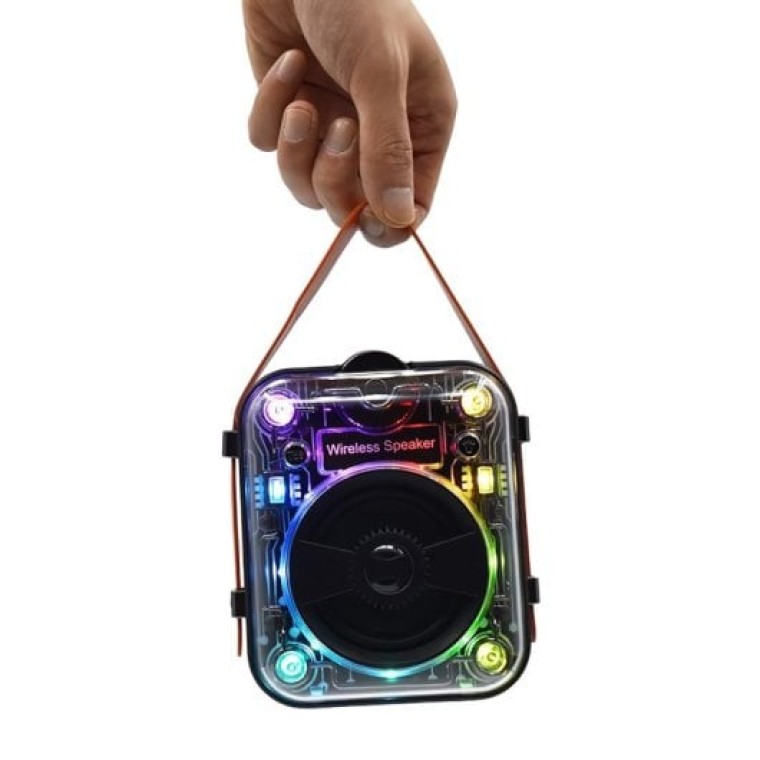 Klack Mecha RGB Altavoz Bluetooth Portátil Transparente Blanco