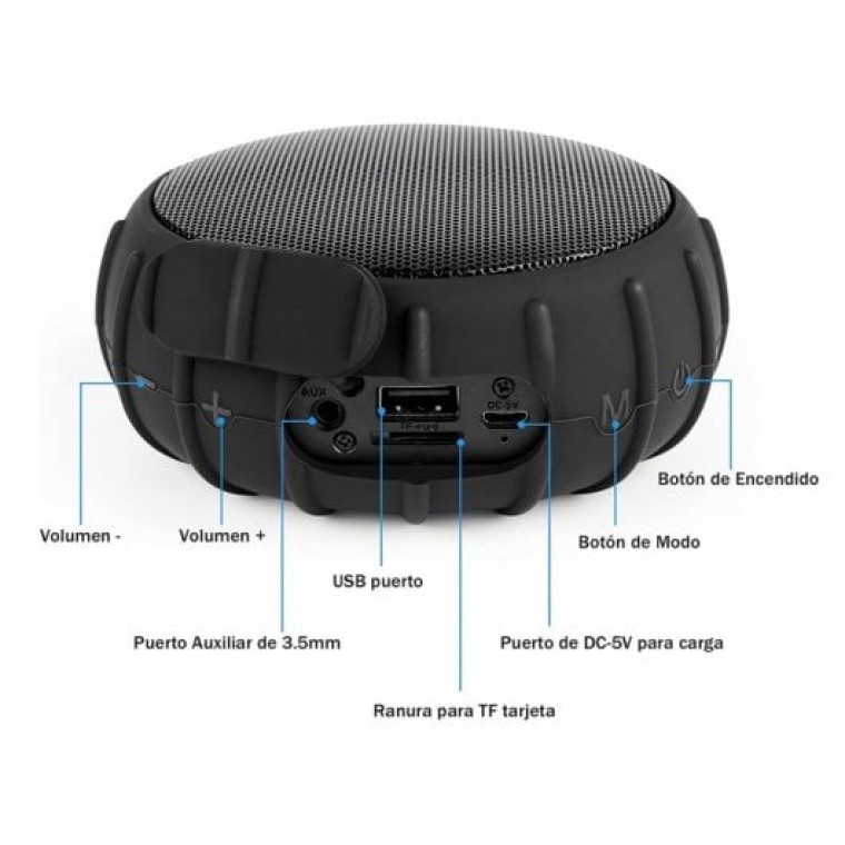 Klack Altavoz Bluetooth Portátil Resistente a Salpicaduras para Exteriores Azul