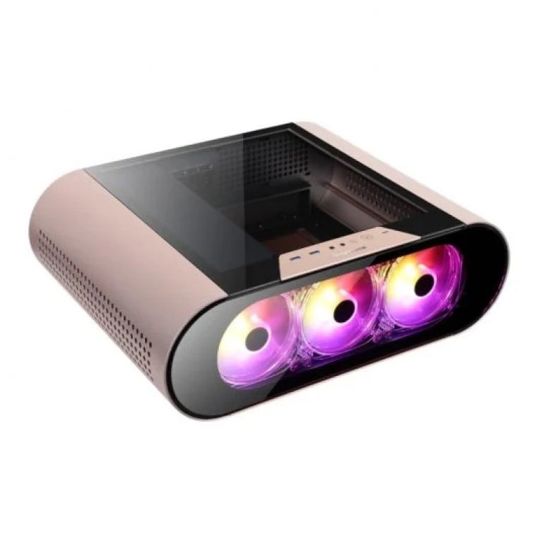 Abkoncore AL300M SYNC Mini Torre Cristal Templado USB-C RGB Rosa