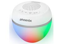 Phoenix AMBISHW Altavoz Portátil Bluetooth con LED RGB y Resistente al Agua Blanco