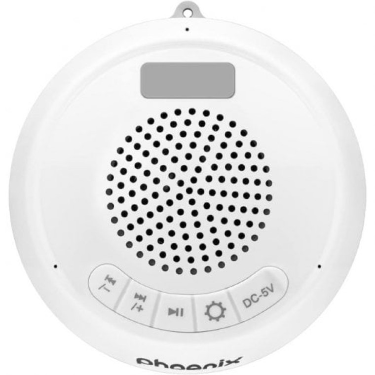 Phoenix AMBISHW Altavoz Portátil Bluetooth con LED RGB y Resistente al Agua Blanco