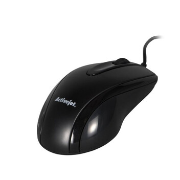 Ratón Activejet AMY-083 USB 1000DPI Negro Ambidiestro Plug and Play