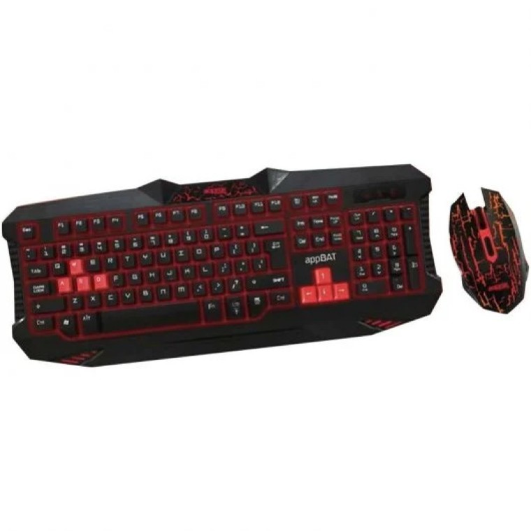 Approx APPBAT Combo Teclado + Ratón Gaming 2400DPI Negro/Rojo