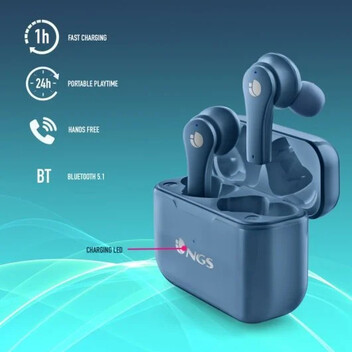 NGS Artica Bloom Auriculares Bluetooth TWS Azules