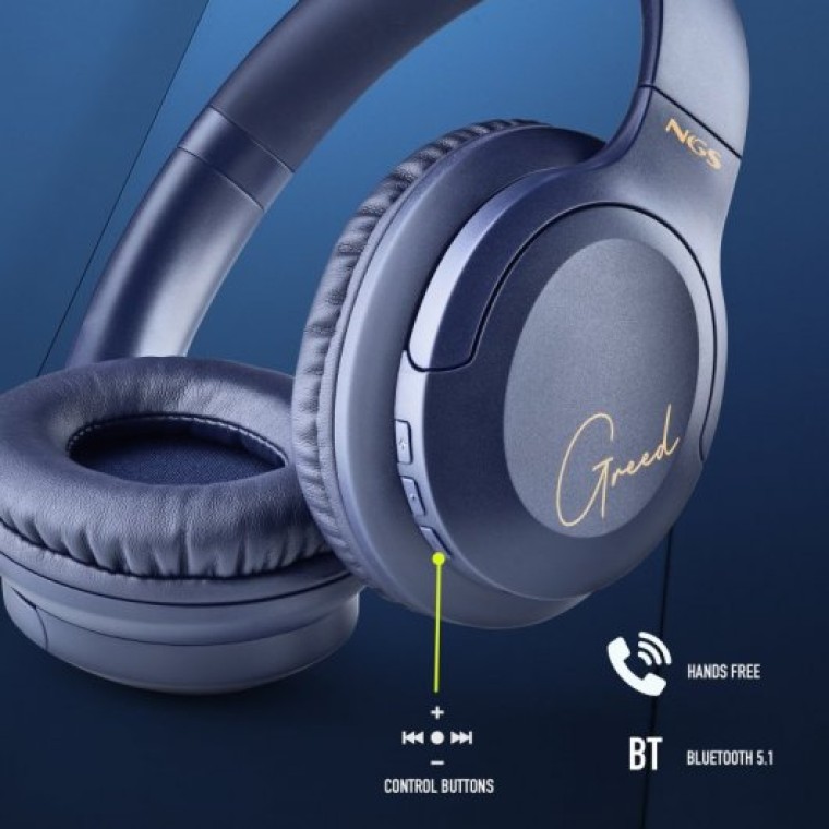 NGS Artica Greed Blue Auriculares Inalámbricos Bluetooth