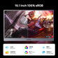 Monitor Arzopa 16.1" FullHD 144Hz IPS portátil sRGB 106% 780 g Aluminio USB-C HDMI Mini
