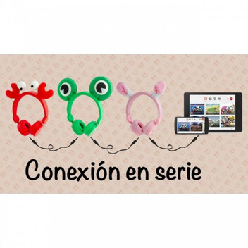 Avenzo AV-HP2100 Auriculares con Luces LED Conejo Rosa