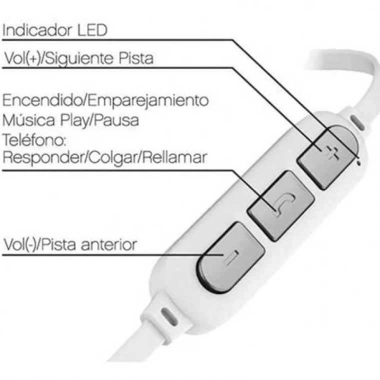 Avenzo AV639 Auriculares Bluetooth 2 en 1 Blanco/Plata