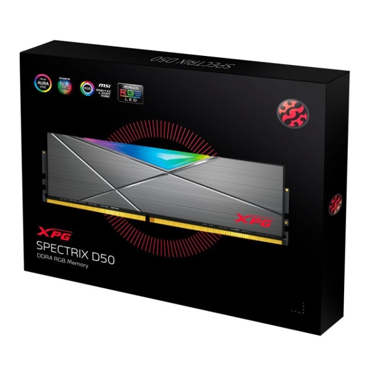 Adata XPG Spectrix D50 RGB DDR4 3200MHz PC4-25600 16GB CL16 Gris Tungsteno