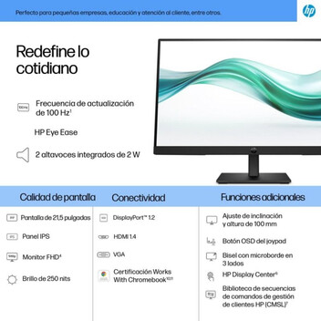 Monitor HP Serie 3 Pro 322ph 21.5" FullHD 100Hz IPS Altavoces Tiempo de Respuesta 5 ms