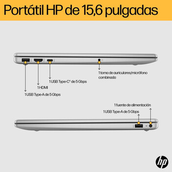 Portátil HP 15-fc0130ns 15.6" AMD Ryzen 7 7730U 8GB 512GB SSD Windows 11 Cámara HD Wi-Fi 6 Plata Portátil HP 15-fc0130ns 15.6" AMD Ryzen 7 7730U 8GB 512GB SSD Windows 11 Cámara HD Wi-Fi 6 Plata