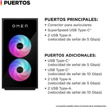 Ordenador Sobremesa HP OMEN 35L Gaming Desktop GT16-0067ns AMD Ryzen 7 8700F/32GB/1TB SSD/RTX 5070