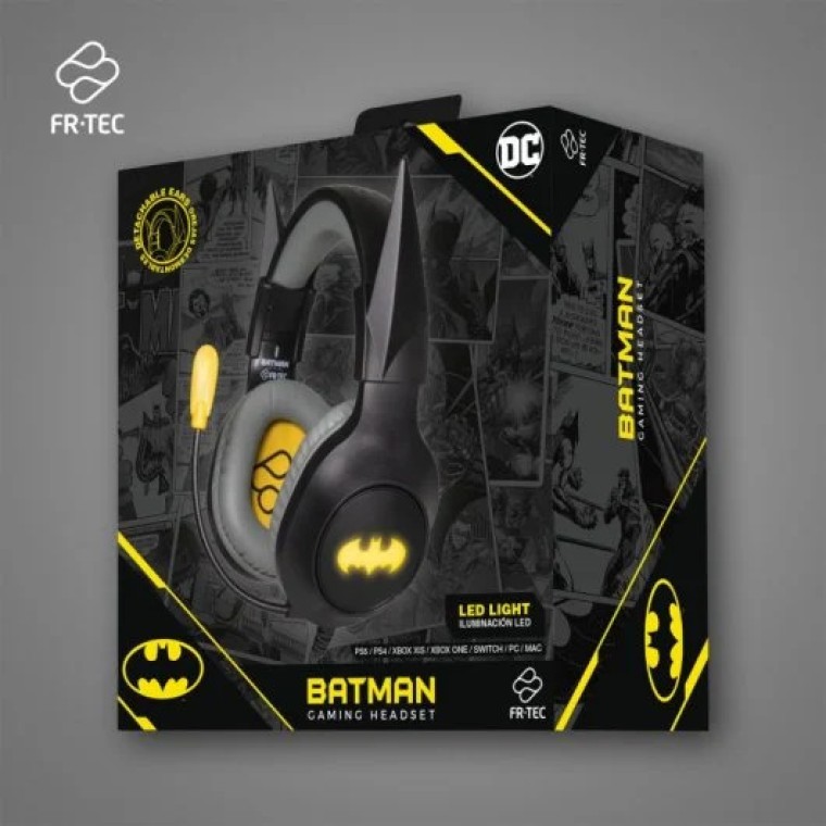 FR-TEC DC BATMAN Auriculares Gaming Negros