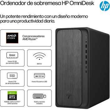 Ordenador Sobremesa HP OmniDesk Desktop M02-0005ns AMD Ryzen 7 8700G 16 GB DDR5 1TB SSD