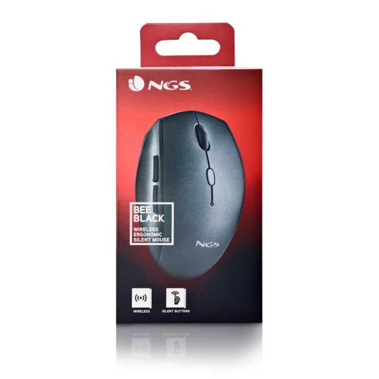 NGS Bee Black Ratón Inalámbrico 1600 DPI Negro