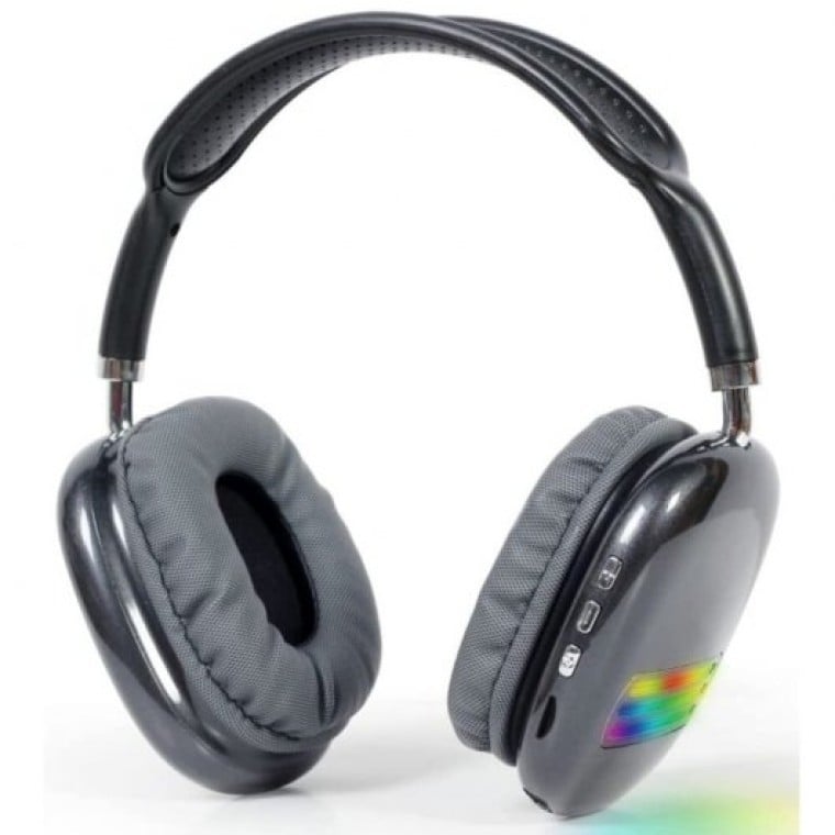 Gembird BHP-LED-02-BK Auriculares Estéreo Bluetooth con Efecto de Luz LED Negros