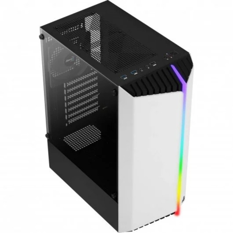 Aerocool Bionic V1 RGB Cristal Templado USB 3.0 Blanca