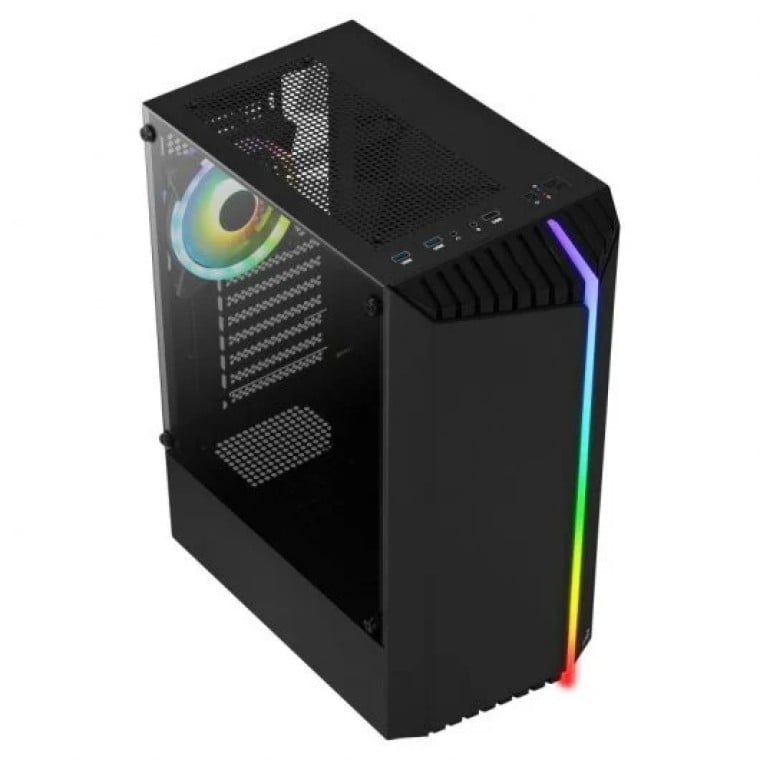 Aerocool Bionic V2 RGB Cristal Templado USB 3.0 Negra