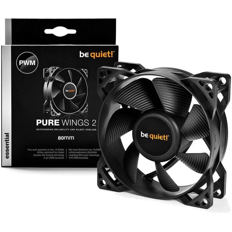 Be Quiet! Pure Wings 2 PWM Ventilador 80mm Negro