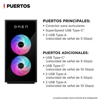 Ordenador Sobremesa PC Sobremesa OMEN 35L GT16-0101ns Intel Core i5-14400F 32GB 1TB SSD RTX 5060 Ti