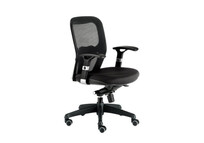 Euromof Boston Silla de Oficina Ergonómica con Soporte Lumbar Negra