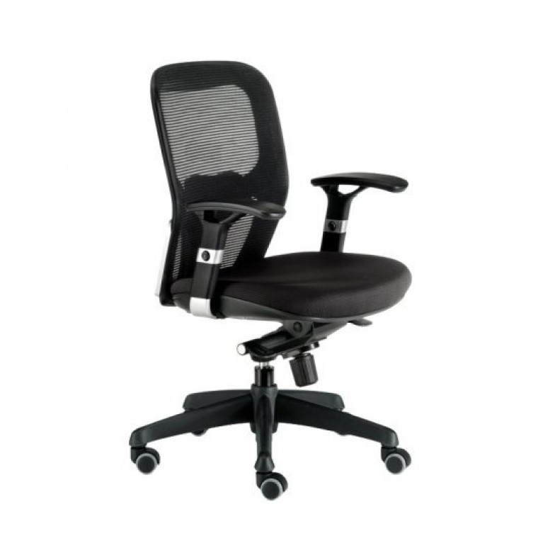 Euromof Boston Silla de Oficina Ergonómica con Soporte Lumbar Negra