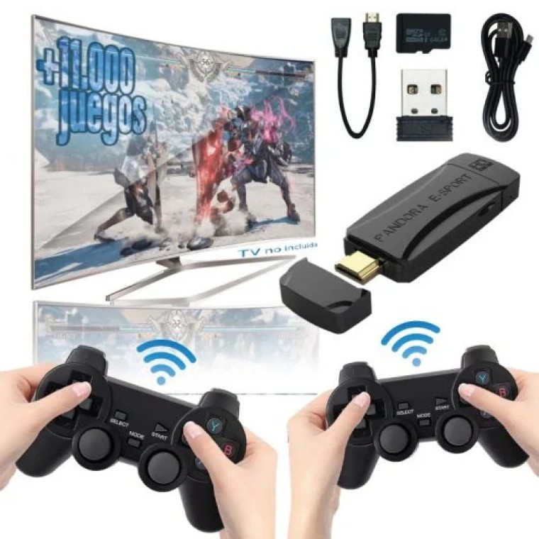 UnicView Box 10 Pandora Box HDMI Stick Inalámbrica Incluye 2 Gamepads y Más de 11.000 Juegos