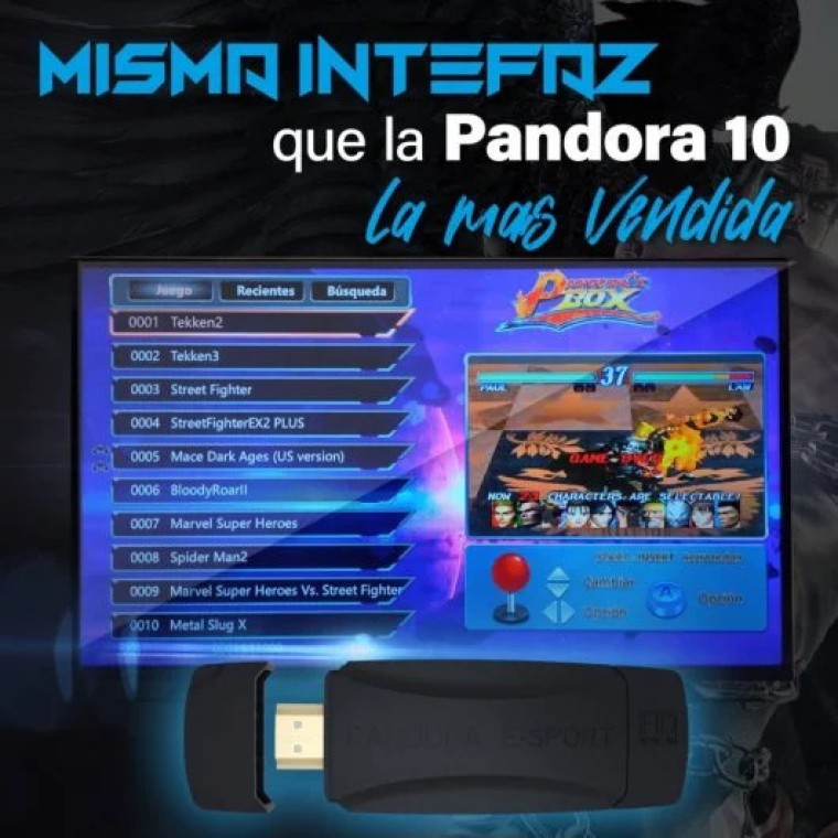 UnicView Box 10 Pandora Box HDMI Stick Inalámbrica Incluye 2 Gamepads y Más de 11.000 Juegos