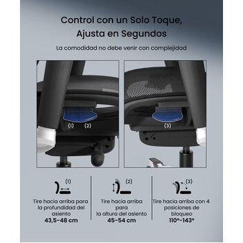 Silla Ergonómica con Sistema de Respaldo Dinámico (C7 Morpher BS18B-B-FM-FT)
