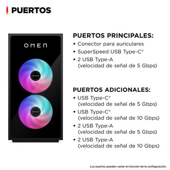 Ordenador Sobremesa HP OMEN 35L GT16-0099ns Intel Core i5-14400F 32GB 1TB SSD RTX 5060 Ti Wi-Fi 6E W Ordenador Sobremesa HP OMEN 35L GT16-0099ns Intel Core i5-14400F 32GB 1TB SSD RTX 5060 Ti Wi-Fi 6E W