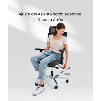 Silla Ergonómica con Respaldo Ajustable en Altura de 8 Niveles
