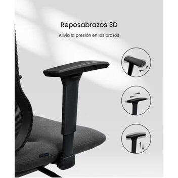 Silla Ergonómica con Respaldo Ajustable en Altura de 8 Niveles