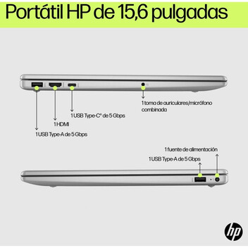 Portátil HP 15-fd0276ns 15.6" Intel Core i7-1355U 16GB 1TB SSD FreeDOS Plata