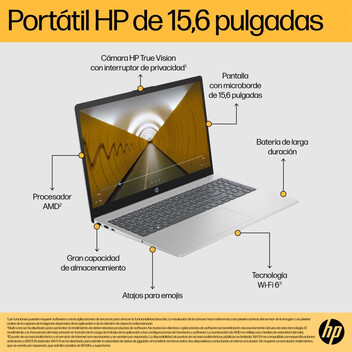Portátil HP 15-fc0184ns 15.6" AMD Ryzen 7 7730U 16GB 1TB SSD Radeon Graphics Azul Windows 11 Portátil HP 15-fc0184ns 15.6" AMD Ryzen 7 7730U 16GB 1TB SSD Radeon Graphics Azul Windows 11