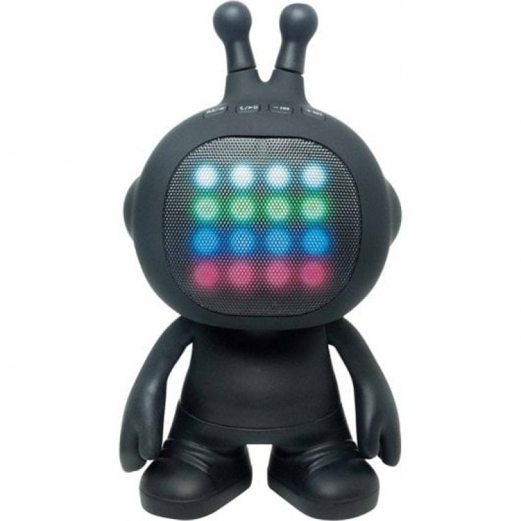 Lexibook iParty Altavoz Bluetooth con Forma de Robot y Efectos Luminosos Negro