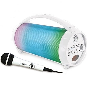 Lexibook iParty Altavoz Portátil Bluetooth con Efectos Luminosos, Micrófono y Cable Extraíble