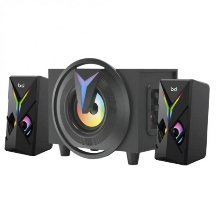 Biwond Vision RGB 2.1Altavoces Gaming RGB con Woofer 8W y 2 Altavoces Satélites 4W Negro