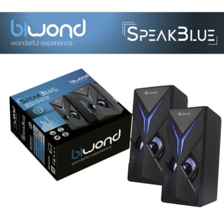 Biwond Speak Blue Altavoz Gaming LED Negro 3W