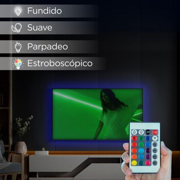 Ksix ColorLED Tira LED de Colores RGB con Control Remoto 10m Ksix ColorLED Tira LED de Colores RGB con Control Remoto 10m