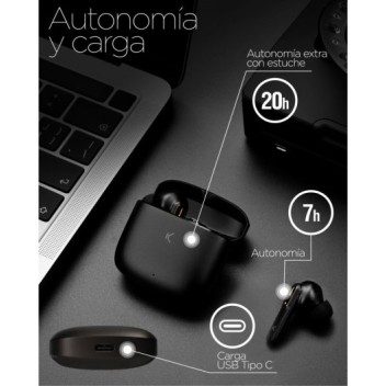Ksix Spark Auriculares Inalámbricos Verde Militar Ksix Spark Auriculares Inalámbricos Verde Militar